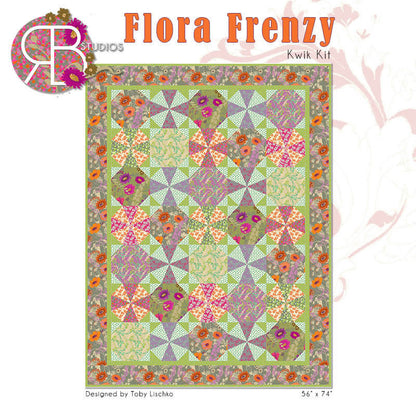 Everglades by Nel Whatmore FLORA FRENZY Complete Pre-Cut Quilt Kit by Toby Lischko for RB Studios - 56" X 74"