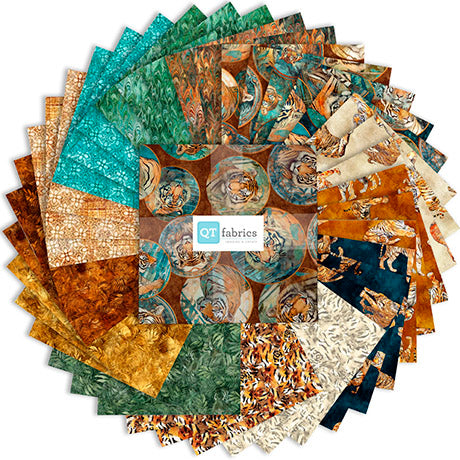 Precut Fabric Layer Cake Eye of the Tiger by Morris Creative Group for QT Fabrics - 10" Squares