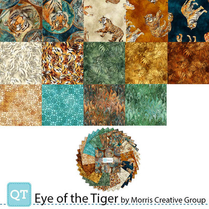 Precut Fabric Layer Cake Eye of the Tiger by Morris Creative Group for QT Fabrics - 10" Squares