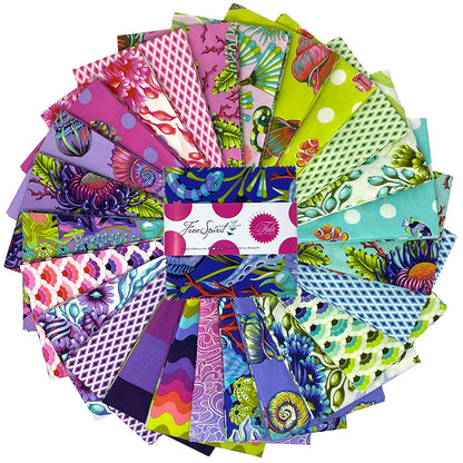 Mini Charm Pack Quilt Fabric | Tula Pink Coral Reef | 2 1/2" Squares | 42 Pieces