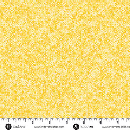 Yellow Quilt Fabric | Butter Fairy Rings Andover Fabric Collection | 100% Cotton