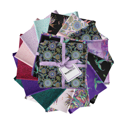 14 Fabric Fat Quarter Bundle - Fairy Enchantment by Donna Antonucci for Benartex Artistry