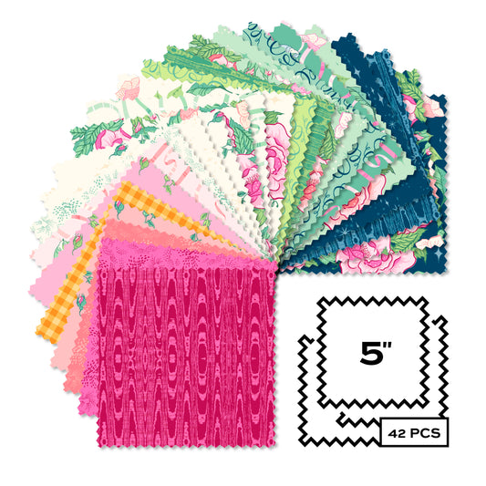 Charm Pack Quilt Fabric | Andover Fairytales | 5" Squares | 42 Pieces
