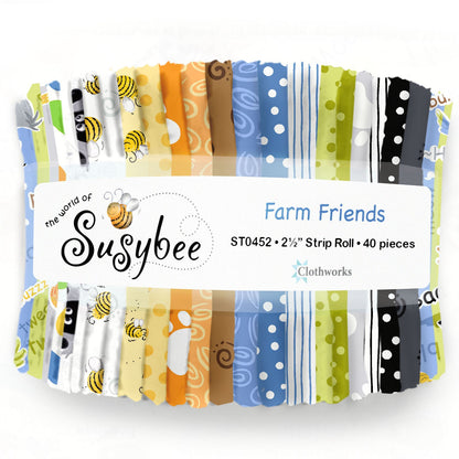 Fabric Design Roll FARM FRIENDS by Susybee for Clothworks Fabrics - 2 1/2" Strips