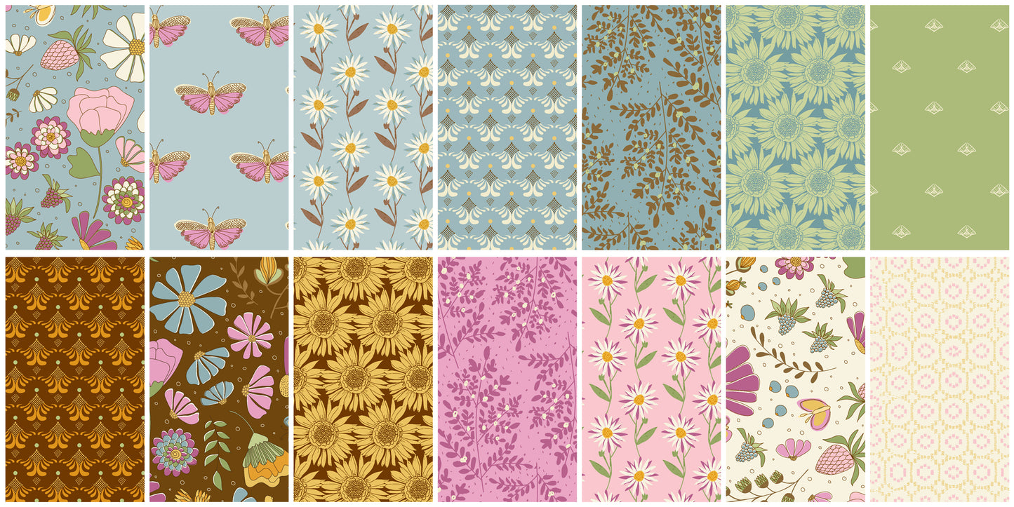 Precut Fabric Layer Cake Flourish Collection by Alexandra Bordallo for Andover Fabrics - 10" Squares