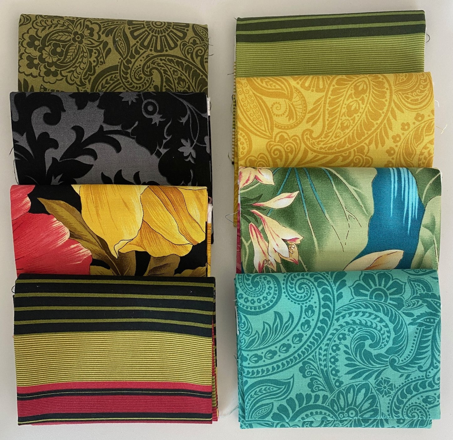 FLOWER FESTIVAL II by Benartex 8 Fat Quarter Fabric Bundle (Multi Bundle 4) - 8 Different Fat Quarters