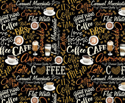 Fabric Layer Cake FOR the LOVE of COFFEE by Nicole Decamp for Kanvas Studio and Benartex - 10" Squares