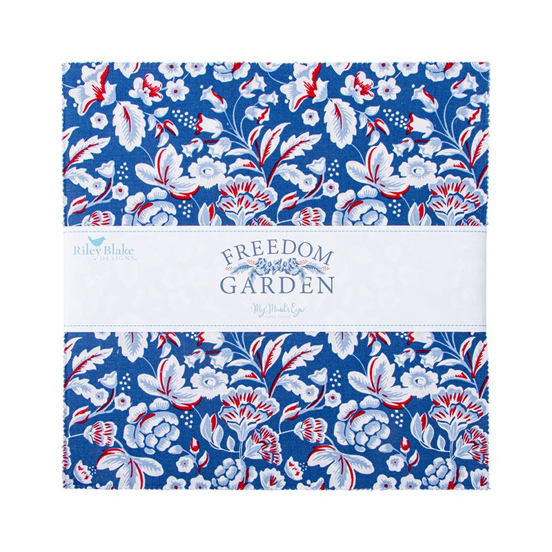 Precut Fabric Layer Cake Freedom Garden by My Mind's Eye for Riley Blake Designs - 10" Fabric Squares