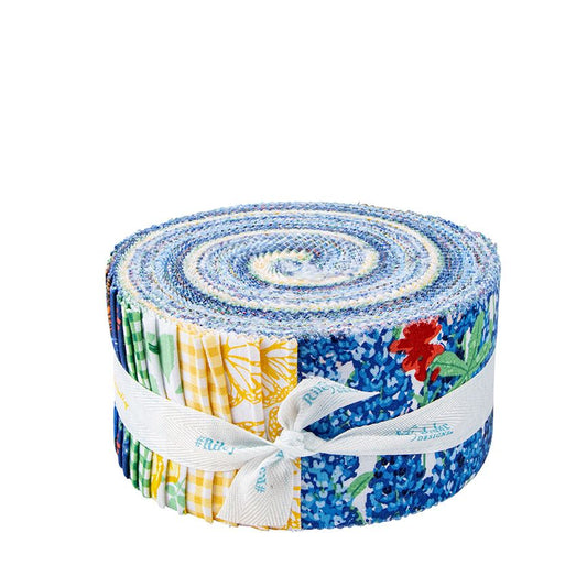 Precut Fabric Jelly Roll Friendship Florals by Diane Labombarbe for Riley Blake - 2 1/2" Fabric Strips