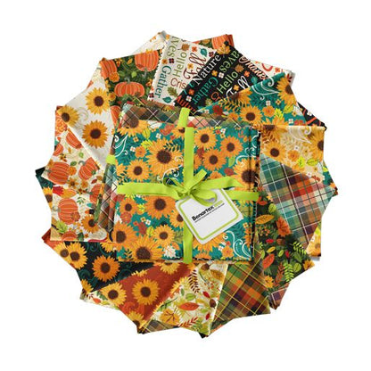 14 Fabric Fat Quarter Bundle - Gather Together Collection by Nicole Decamp for Benartex