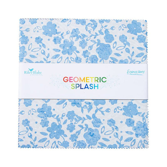 Precut Fabric Layer Cake Geometric Splash from Riley Blake Designs Expressions Batiks - 10" Fabric Squares