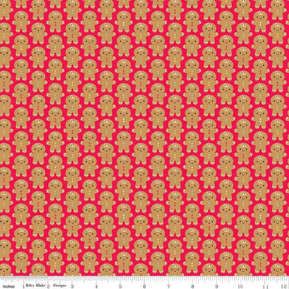 Gingerbread Kisses Red Brown Quilting Fabric – Riley Blake | 100% Cotton Christmas Fabric