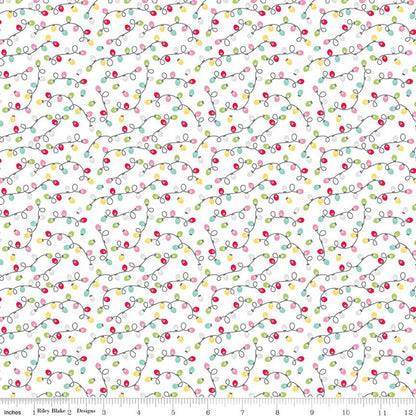 Gingerbread Kisses Holiday Lights Quilting Fabric – Riley Blake | 100% Cotton Christmas Fabric