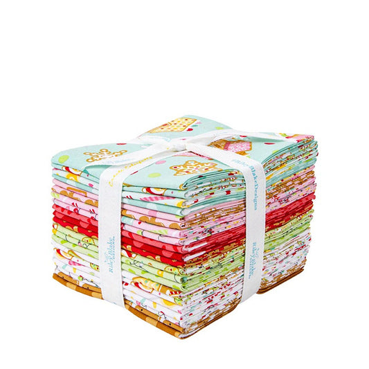 Precut Fabric Fat Quarter Pack Gingerbread Kisses from Doodlebug Design for Riley Blake Designs - 21 Fat Quarters
