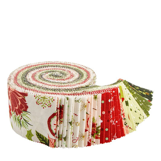 Precut Fabric Jelly Roll Glisten by Sandy Gervais for Riley Blake Designs - 2 1/2" Fabric Strips