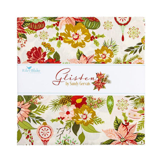 Precut Fabric Layer Cake Glisten by Sandy Gervais for Riley Blake Designs - 10" Fabric Squares