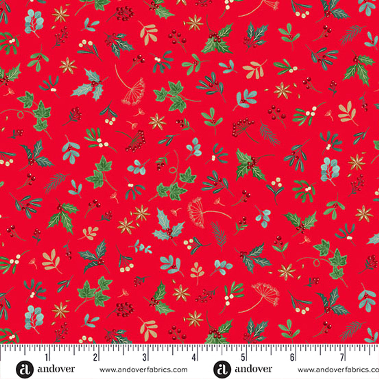 Holiday Charm Bundle Quilting Fabrics Good Tidings | Andover - 5" Squares | 42 Pieces