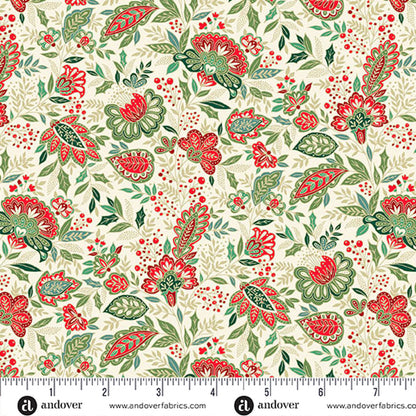 Holiday Charm Bundle Quilting Fabrics Good Tidings | Andover - 5" Squares | 42 Pieces