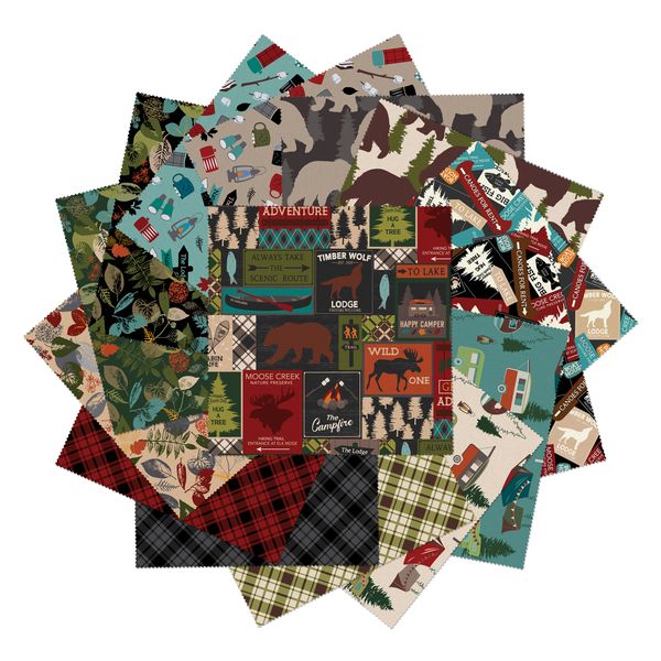 Layer Cake Great Outdoors Flannel by Kanvas Studio for Benartex - 10" Quilt Fabric Squares