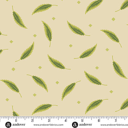 Green Leaves Andover Fabric Collection | 100% Cotton Quilting Fabric