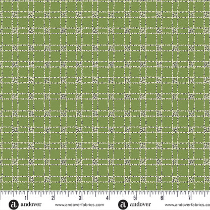 Precut Fabric Fat Quarters - Green Leaves by Makower UK for Andover Fabrics - 24 Different Fabric Fat Quarters