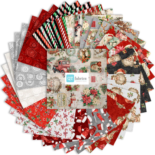 Precut Fabric Layer Cake Holly Jolly by Morris Creative Group for QT Fabrics - 10" Squares