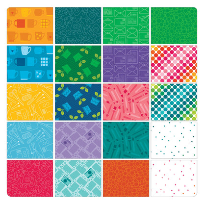 Precut Fabric Jelly Roll Happy Notes Collection by Sugaridoo Quilt Studio for Benartex Contempo - 2 1/2" Strips