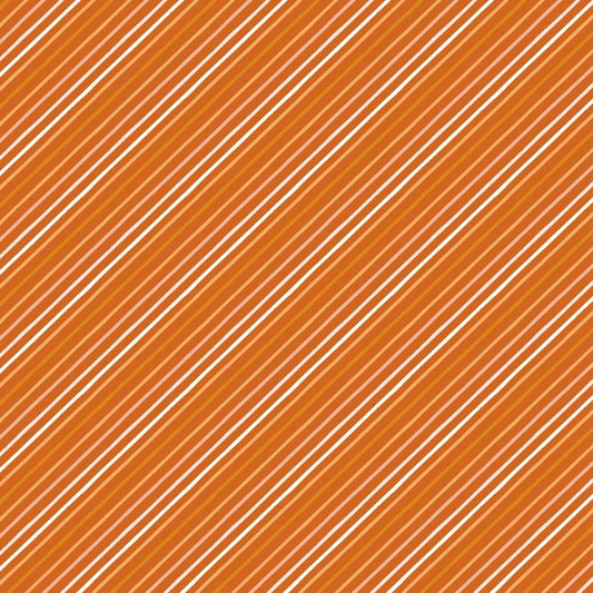 1 Yard Fall Orange Striped Precut Happy Fall Days Collection by Kelsey Carlson for Riley Blake Designs - 1 Yard Cut
