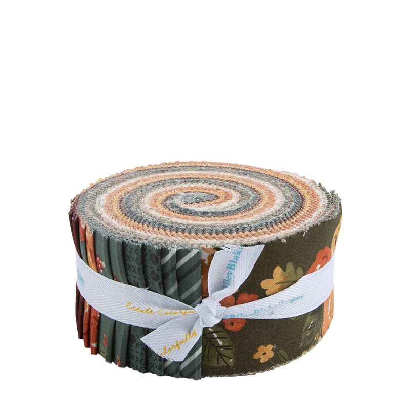 Precut Fabric Jelly Roll Happy Fall Days by Kelsey Carlson for Riley Blake Designs - 2 1/2" Fabric Strips