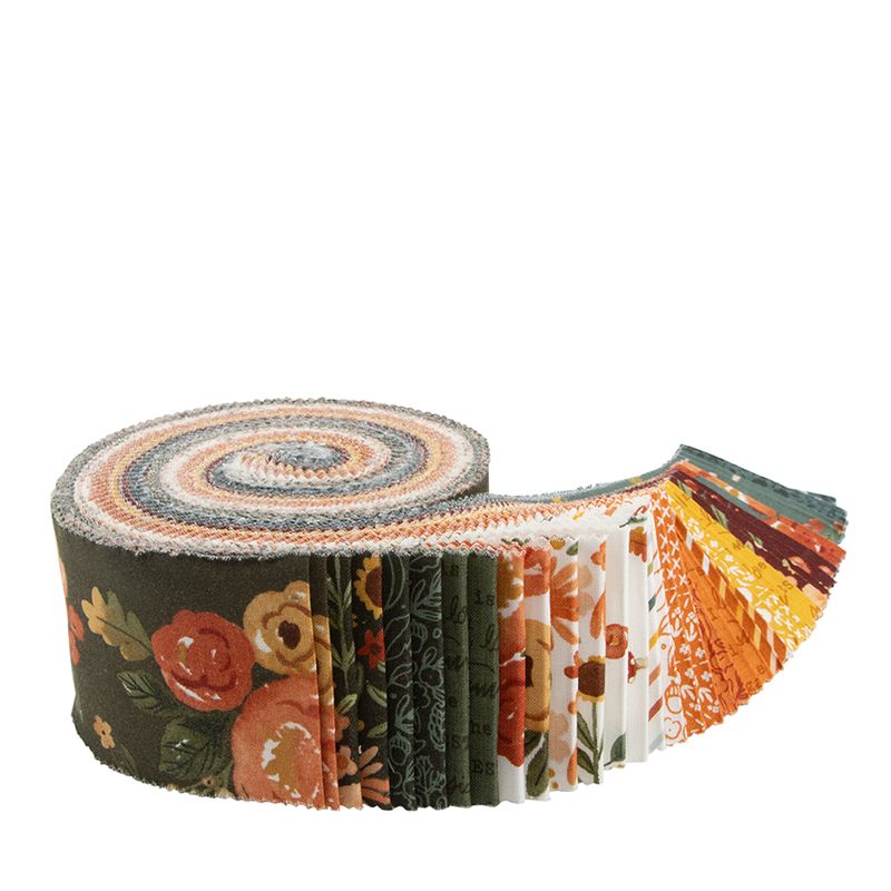 Precut Fabric Jelly Roll Happy Fall Days by Kelsey Carlson for Riley Blake Designs - 2 1/2" Fabric Strips
