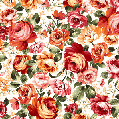 Flannel Precut Fabric Fat Quarters 16 - HARVEST ROSE by Maywood Studio