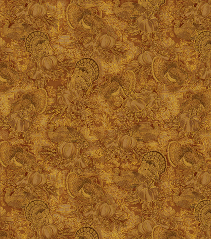 Fabric Layer Cake HARVEST FESTIVAL Enhanced with Metallic Gold - Benartex Kanvas - 10" Squares