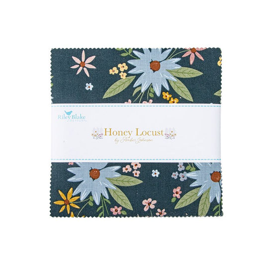 Precut Fabric Charm Pack Honey Locust by Amber Johnson for Riley Blake Designs - 5" Fabric Squares