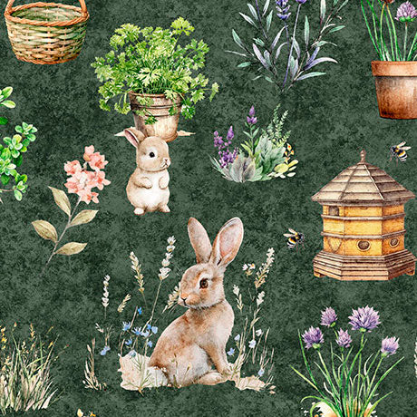Precut Fabric Fat Quarters Hunny Bunny by Morris Creative Group for QT Fabrics - 17 Fat Quarters