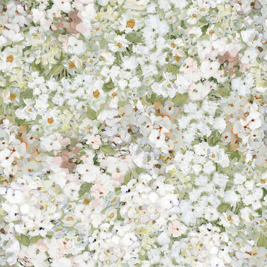 White Green Floral | Springs Creative Hydrangea Reverie Collection | 100% Cotton Quilting Fabric