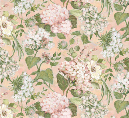 Light Pink Green Floral | Springs Creative Hydrangea Reverie Collection | 100% Cotton Quilting Fabric