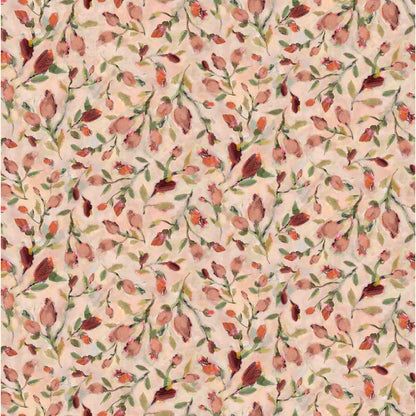 Pink Green Rosebud Floral | Springs Creative Hydrangea Reverie Collection | 100% Cotton Quilting Fabric