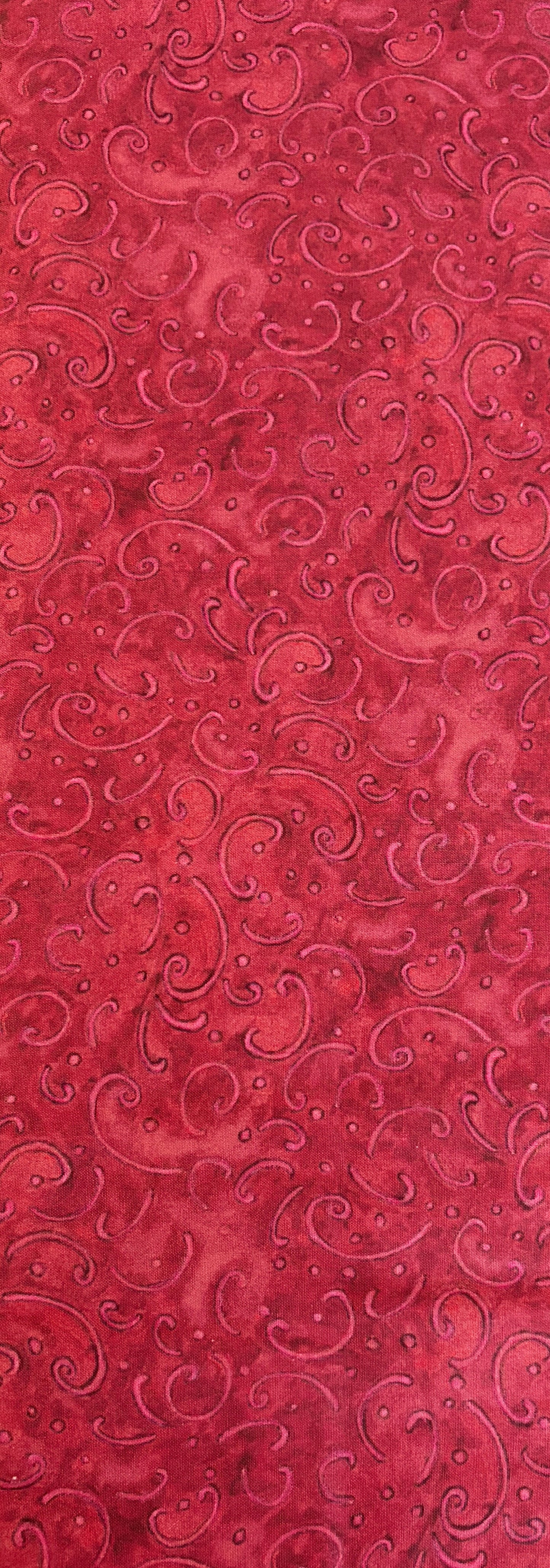 Dark Red Blender | Springs Creative Calico Red Scroll | 100% Cotton Quilting Fabric