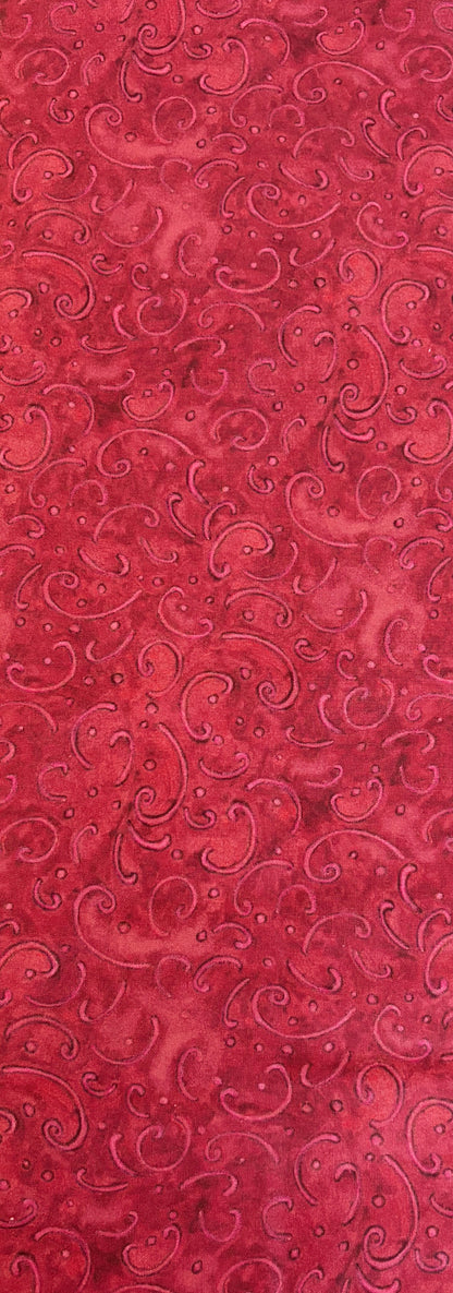 Dark Red Blender | Springs Creative Calico Red Scroll | 100% Cotton Quilting Fabric
