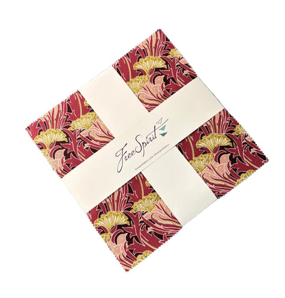 Layer Cake Quilt Fabric | Free Spirit Morris & Co Lodden Collection | 10" Squares | 42 Pieces
