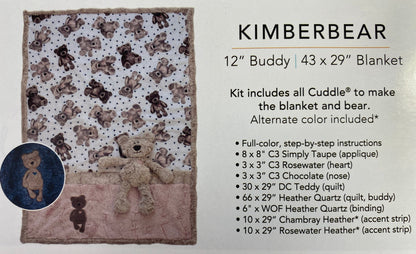 Shannon Fabrics Kimberbell Cuddle Buddies Kimberbear Quilt Kit - Animal Buddy & Blanket