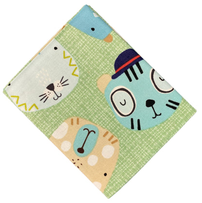 Fabric Fat Quarter Bundle Little Friends Green by Sally Payne for Contempo and Benartex - 5 Different Fat Quarters