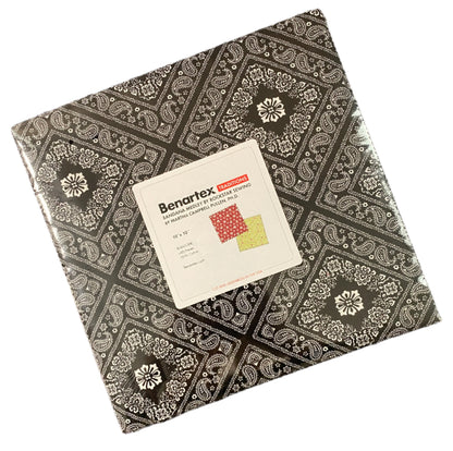 Fabric Layer Cake BANDANA MEDLEY by Rockstar Sewing by Martha Campbell Pullen - Benartex Traditions - 10" Squares