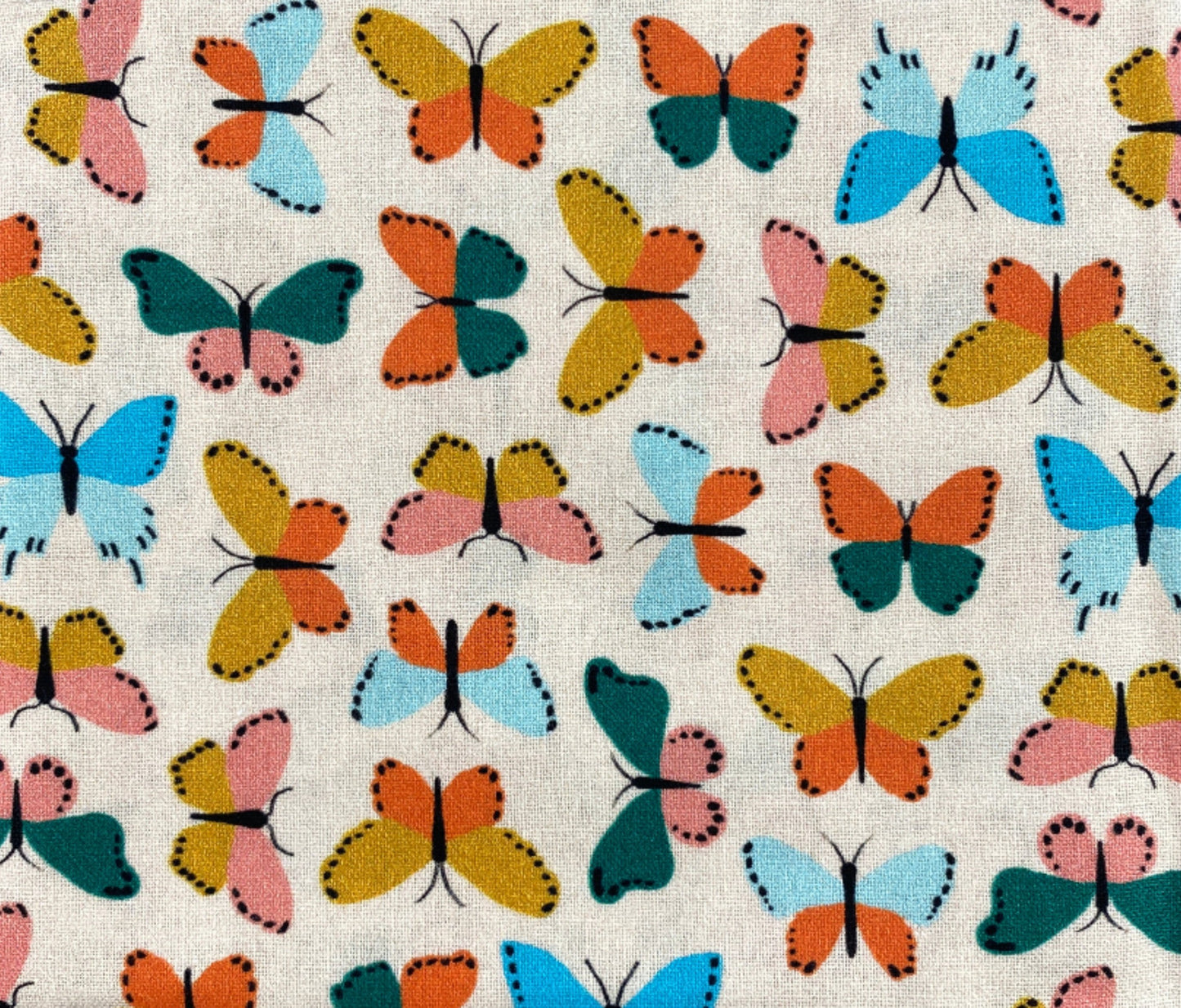 12 Fabric Fat Quarter Bundle - Beetles and Butterflies Fatties by Felicity Fabrics