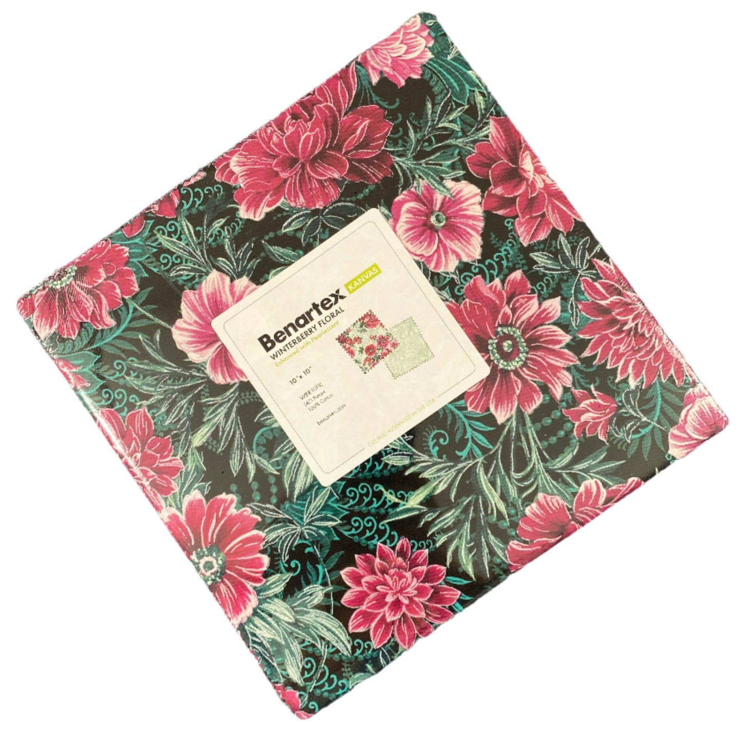 Precut Fabric Layer Cake Winterberry Floral by Kanvas Studio for Benartex - 10" Squares