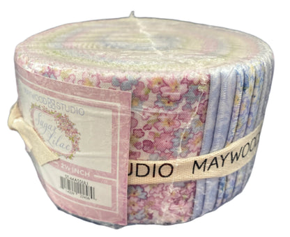 2 1/2" Fabric Strip Set Maywood Studio Sugar Lilac - 40 Fabric Strips 2-1/2" x 42" - 16 Different Fabrics