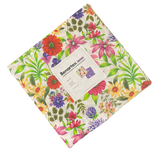 Fabric Layer Cake Inspired Blooms by Shannon Roberts for Benartex Artistry - 10" Squares