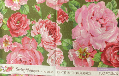 Fabric Fat Quarter Pack Spring Bouquet by Ro Gregg for Paintbrush Studio - 16 Different Fat Quarters