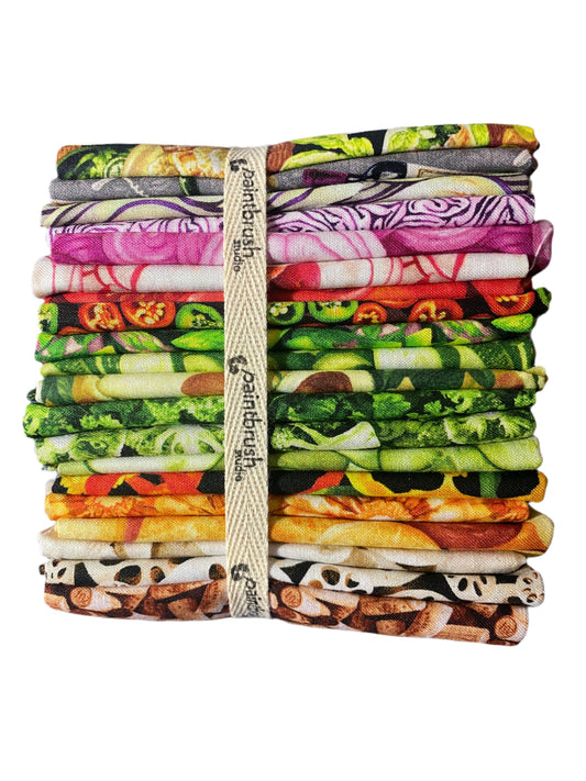 Fabric Fat Quarter Pack Market Medley Fabric Collection by Paintbrush Studio - 20 Different Fat Quarters