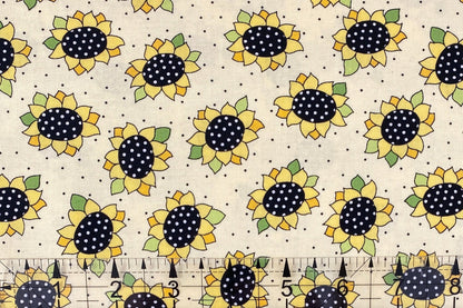 SUNFLOWERS AND HONEY Sunshine Sunflower Heads by Kim Schaefer for Andover Fabrics - Sold by the Yard